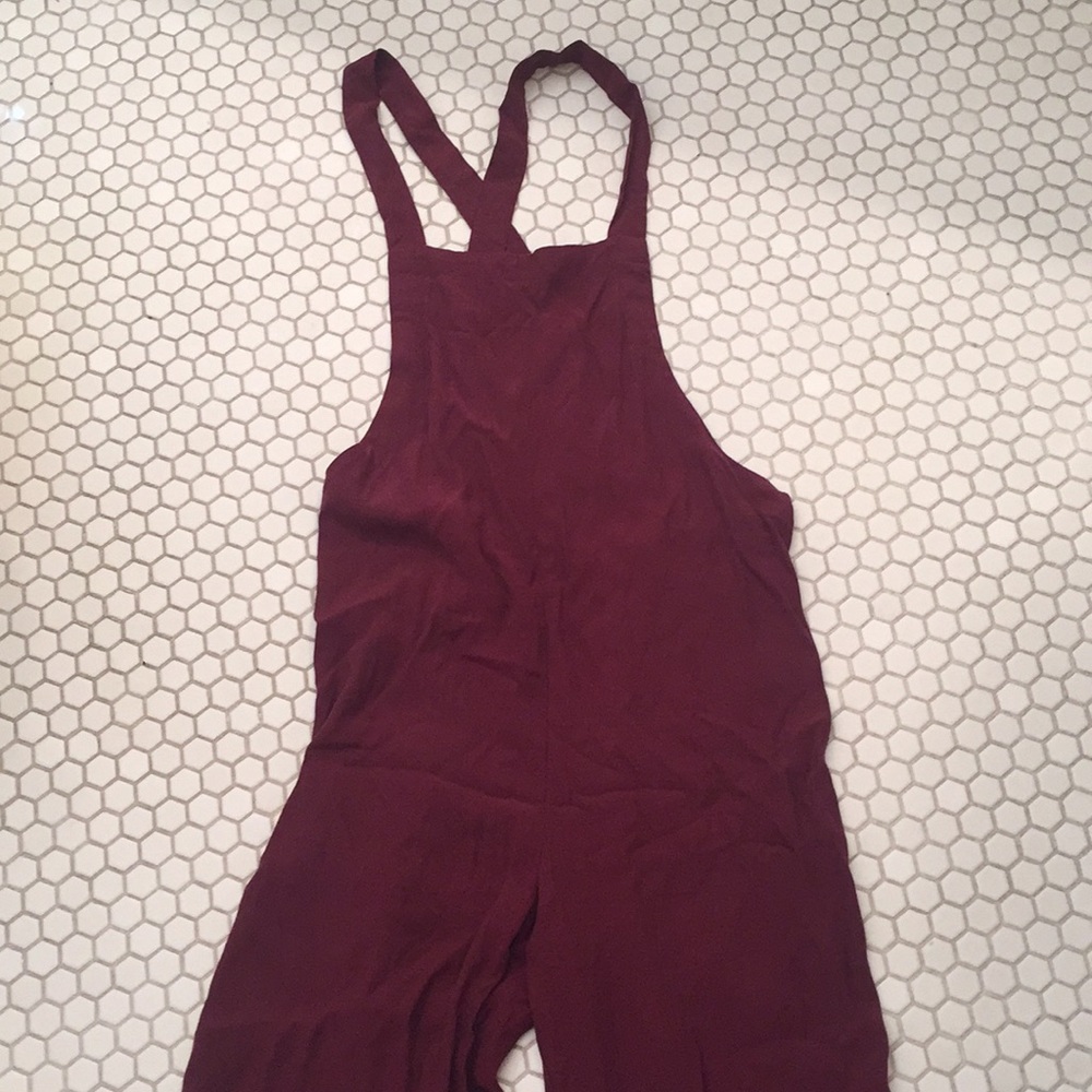 burgundy jumpsuit